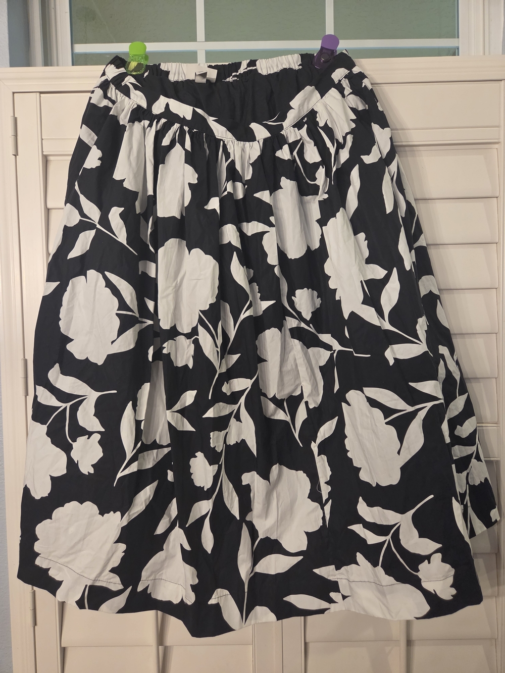 Kate Spade Target Black and White Floral A-Line Skirt